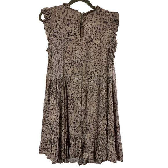 Fate Women’s Dress Medium Brown Animal Print Ruffled Medium - Picture 4 of 9